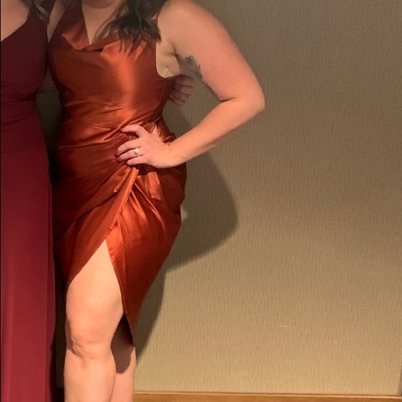 Satin Wrap style Dress - Picture 5 of 5